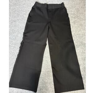 Spanx Wide Leg Pants Black Size Large Pull On Stretch Trousers